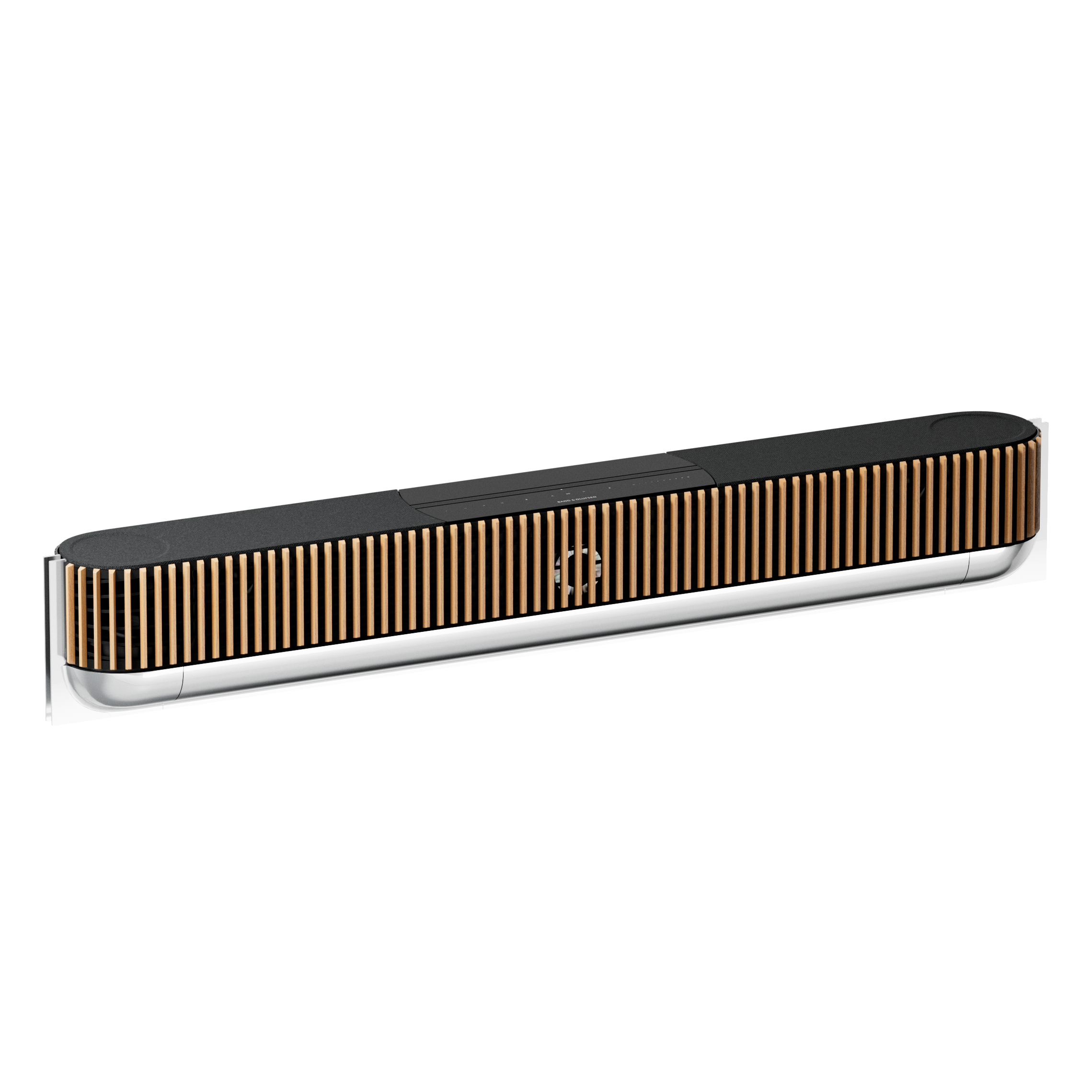 Beosound Theatre in Silver / Oak, schuin